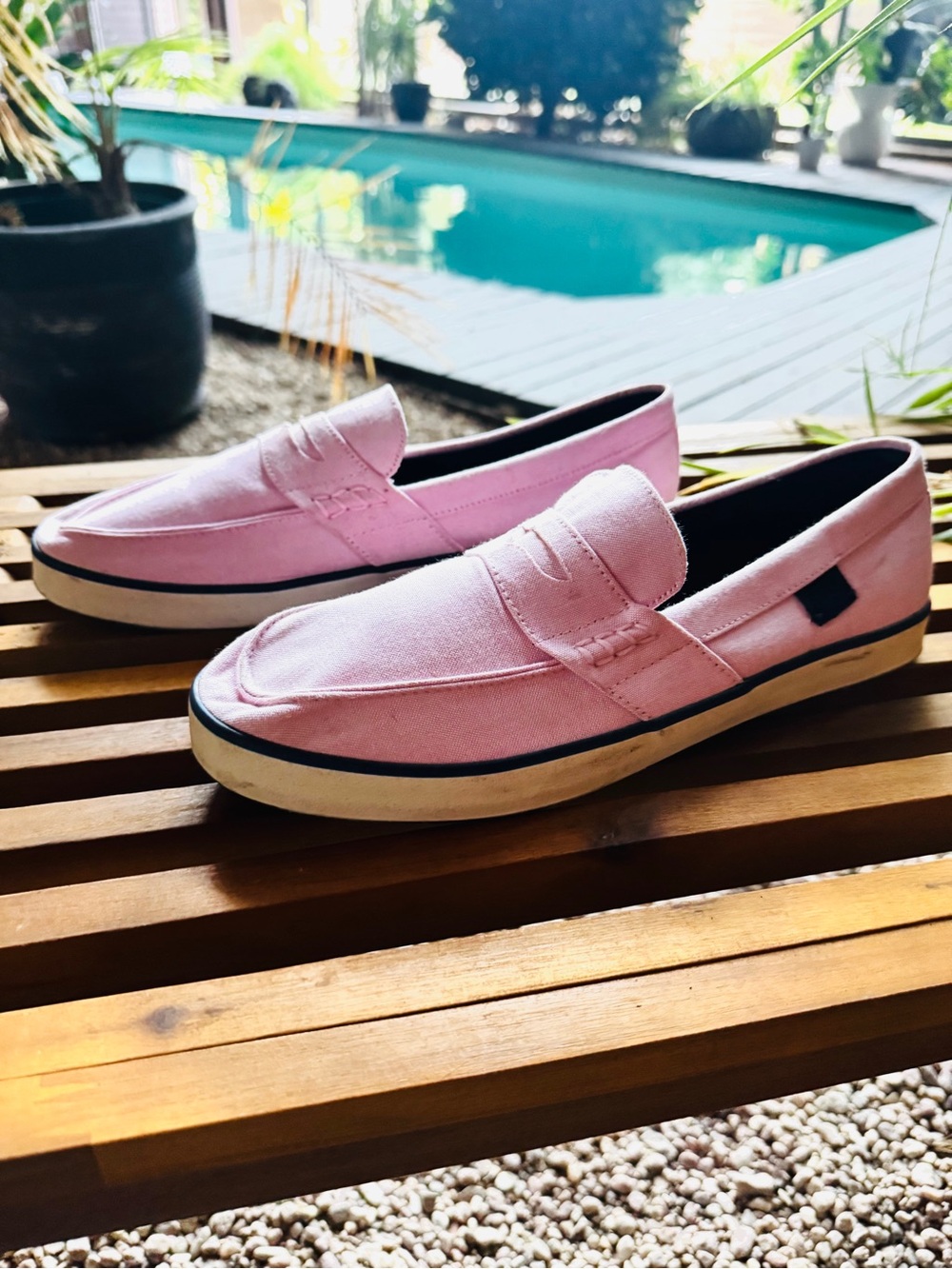 Pink Polo Ralph Lauren Canvas Slip-On Loafers